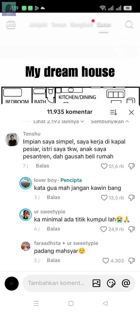 tanyakanrl's tweet image. 💚 in this economy emg gausah beli rumah sih 😭😭😭