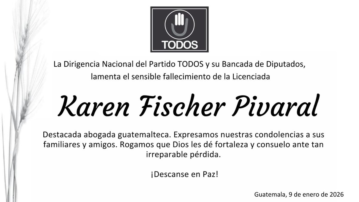 Lamentamos el sensibles fallecimiento de la Abogada Karen Fisher. Descanse en Paz!
