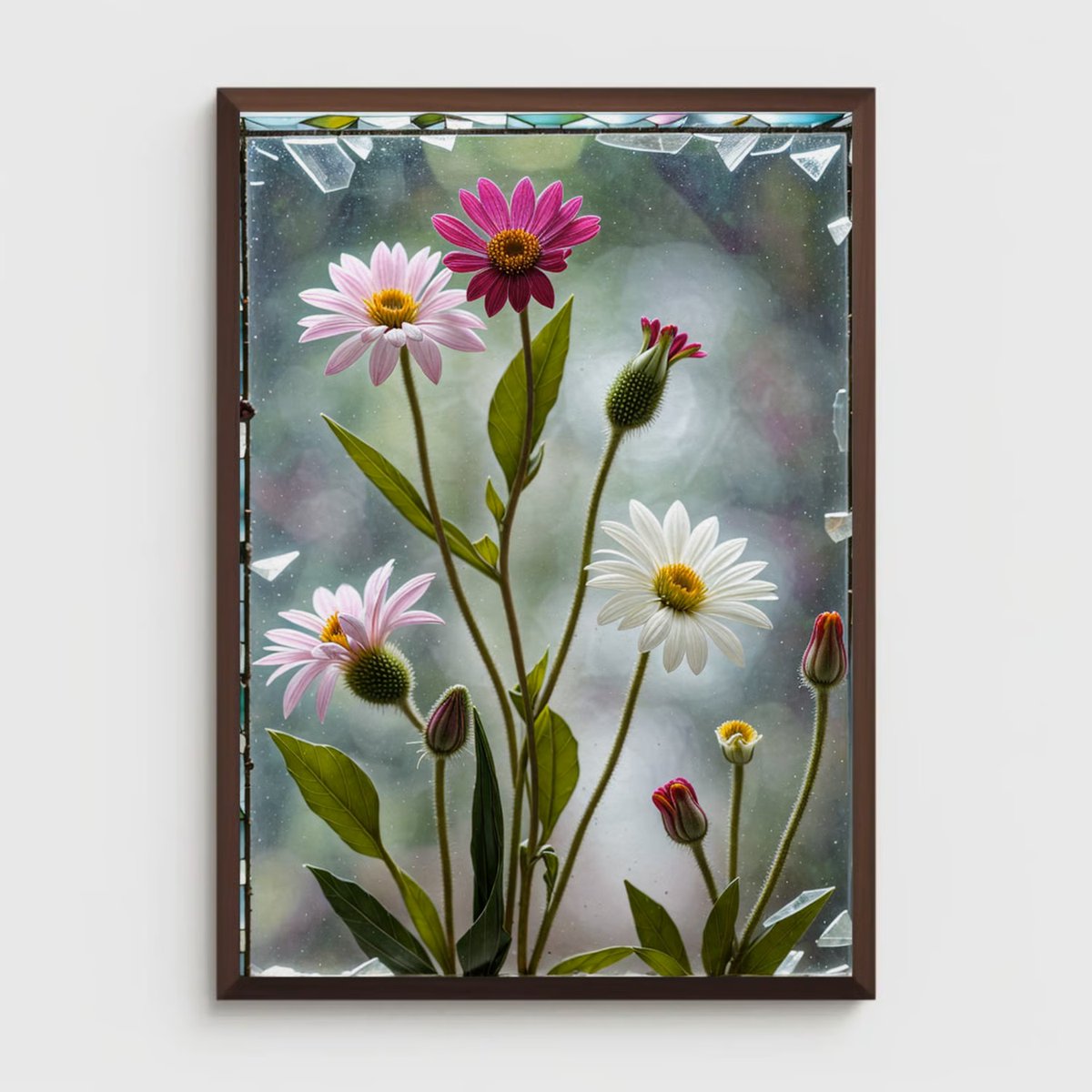 NateHartPrints's tweet image. Floral Through Glass — soft botanicals, diffused light, and gentle texture create a calm, contemplative moment frozen in time.

#FloralArt #BotanicalArt #AtmosphericArt #SoftAesthetic #CalmSpaces #PrintsByNateHart