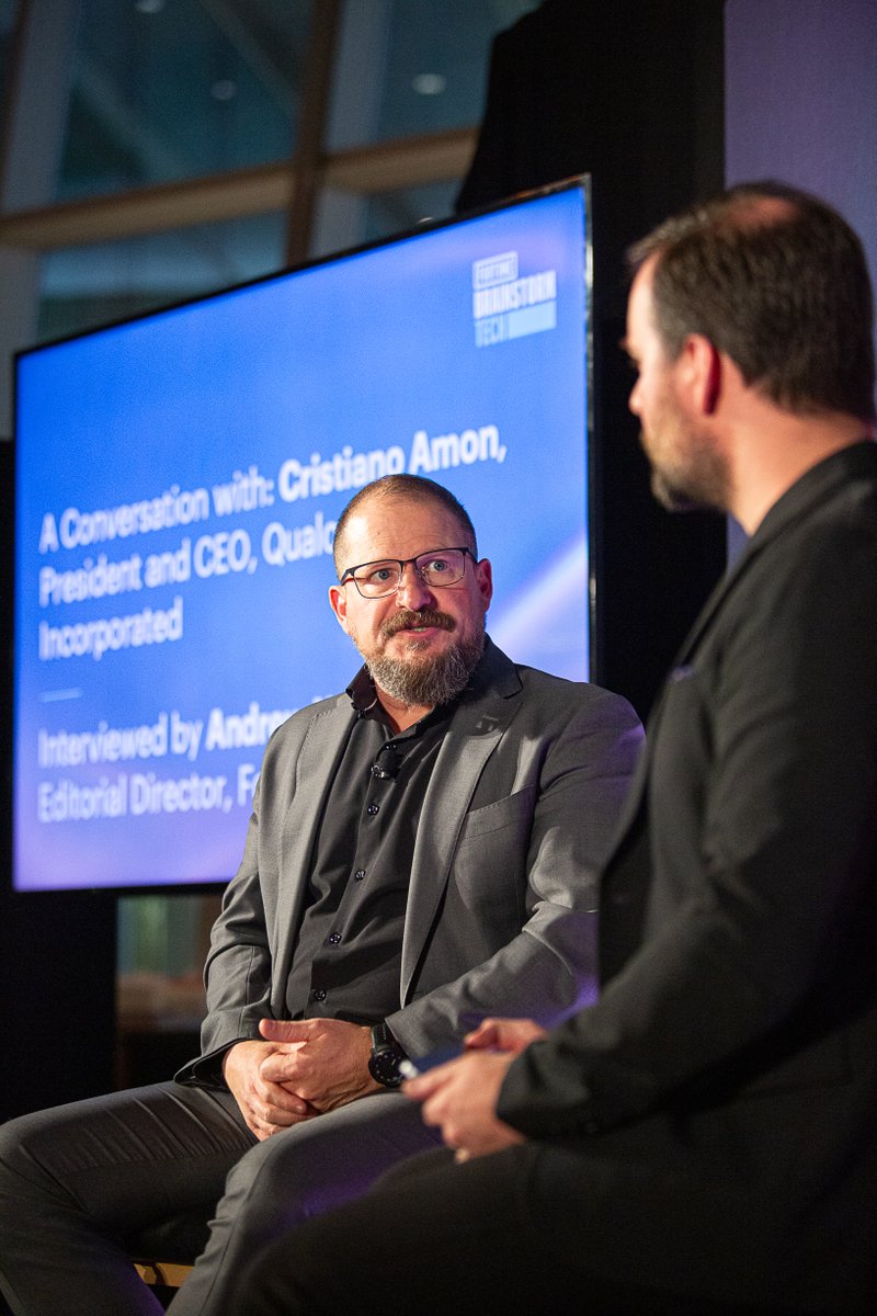 cristianoamon's tweet photo. From robotics innovation to the significant opportunity ahead in data center, personal AI and the future of devices, we covered it all! Really enjoyed participating in @FortuneMagazine #BrainstormTech at #CES2026. Thank you for hosting, @editorialiste! https://t.co/MDXQRSOiTa