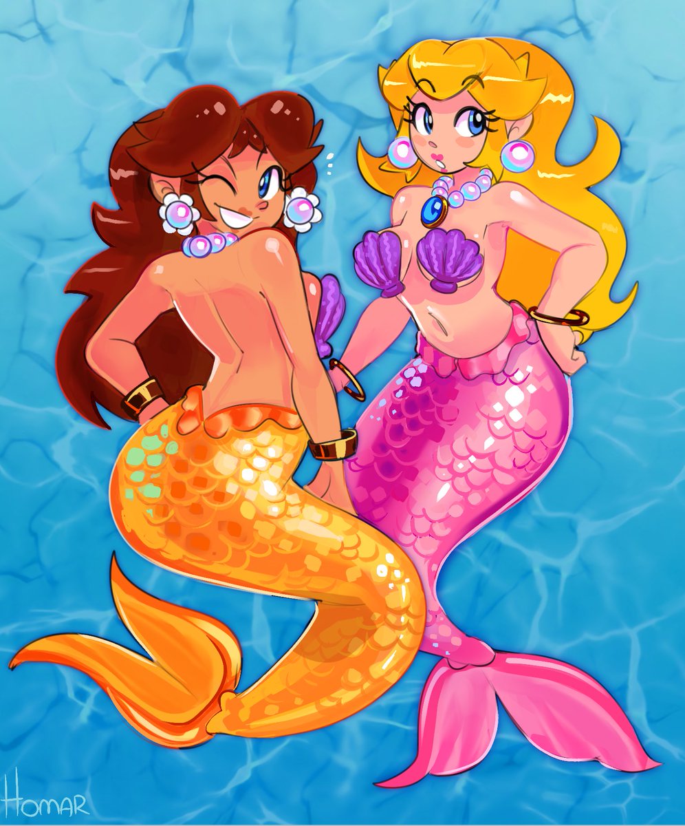 Princesses under da sea. Comm by @/Luma__Draws 

#princesspeach #princessdaisy