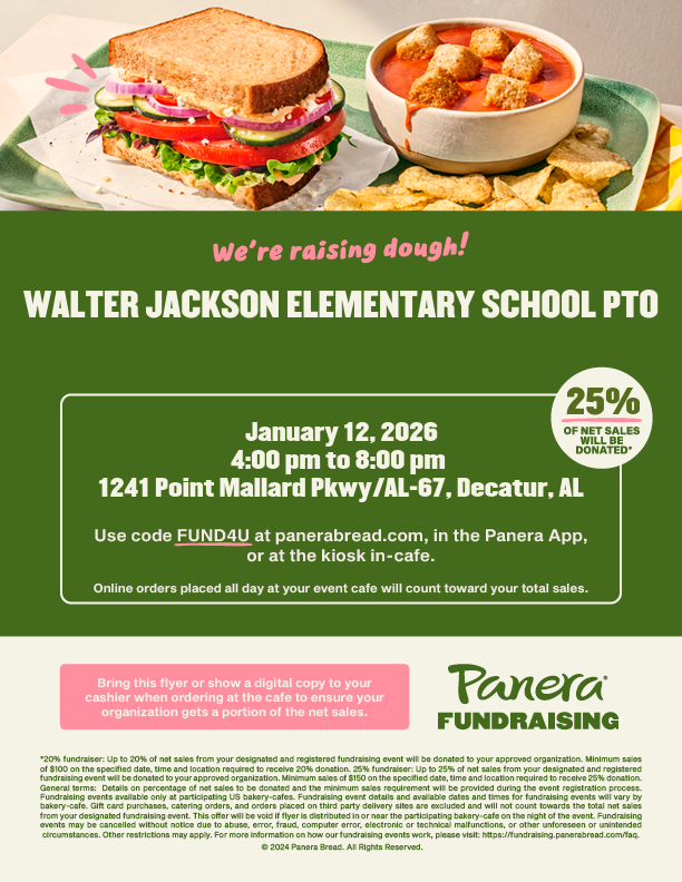 Panera Spirit Night is Monday, Jan. 12!