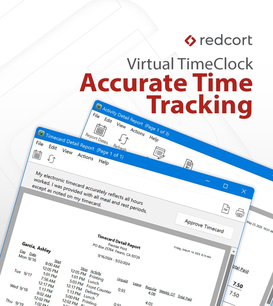 TimeClockTweets's tweet image. Reliable employee time tracking doesn’t have to be complicated. Virtual TimeClock precisely records clock-in and clock-out times, giving managers a clear view of timecards and daily activity.
redcort.com/timeclock/feat…
