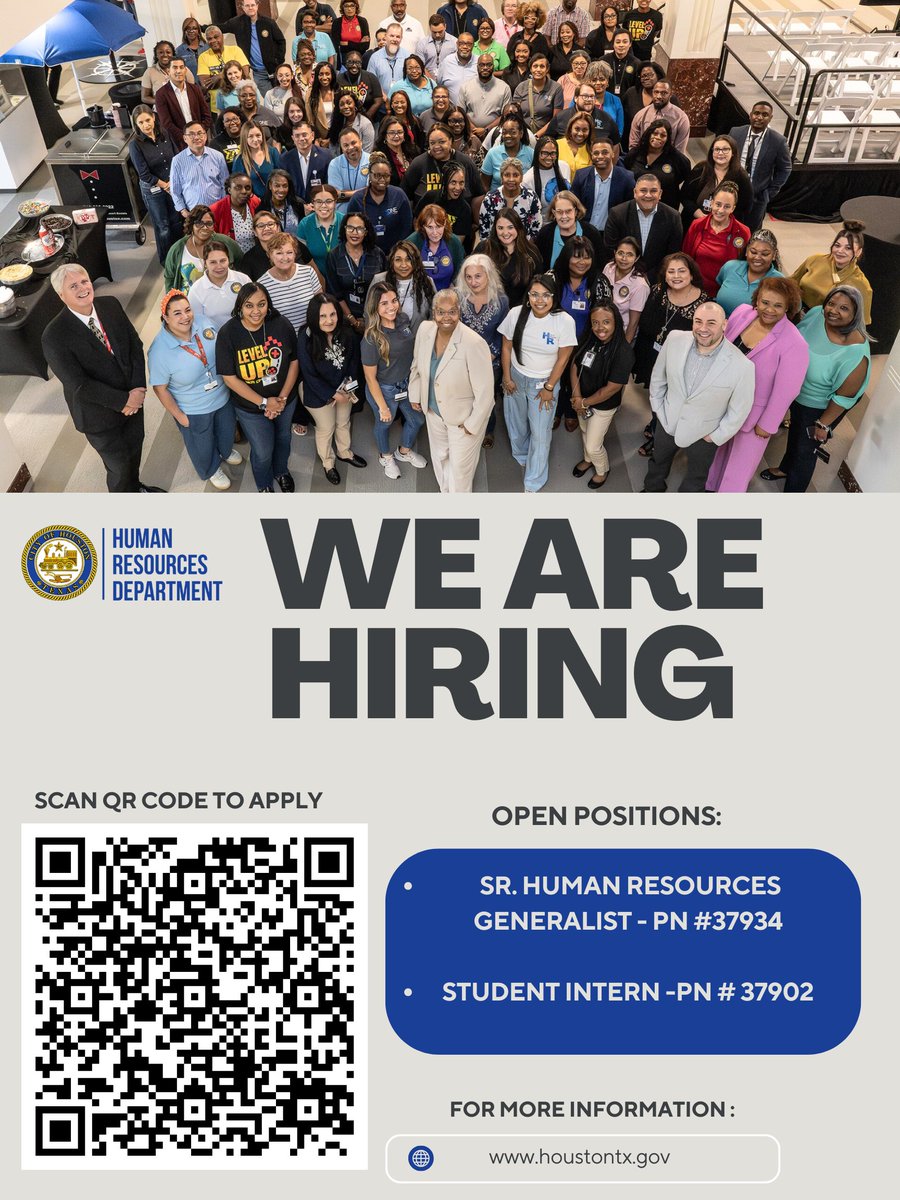 💼 The Human Resources department is hiring, join a team committed to building a more connected, responsive, and people-focused HR experience. Help us shape a culture of excellence that serves our employees and our city.
🔗 Apply here: ayrs.io/x3tFSJ