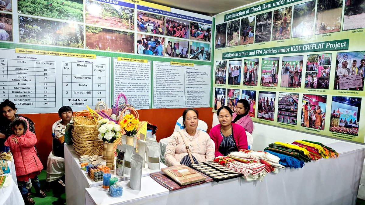 CreflatIgdc's tweet photo. Joylaxmi SHG from Juri RF Village, of Damcherra Range under IGDC CREFLAT Project participated in Swadeshi Fair at Astable Ground, Agartala, West Tripura on 09.01.2026. https://t.co/T3bId7tYwj