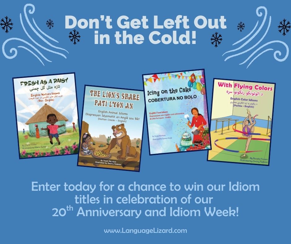 MCChildsBookDay's tweet image. Welcome to Platinum sponsor Language Lizard! A new year, a new month, another awesome giveaway🌟🌟 This month, they are featuring their Idiom Series in honor of Idiom Week. Enter today for a chance to win:

buff.ly/5hRkain

#bilingual #giveaway #ReadYourWorld #ad #kidlit