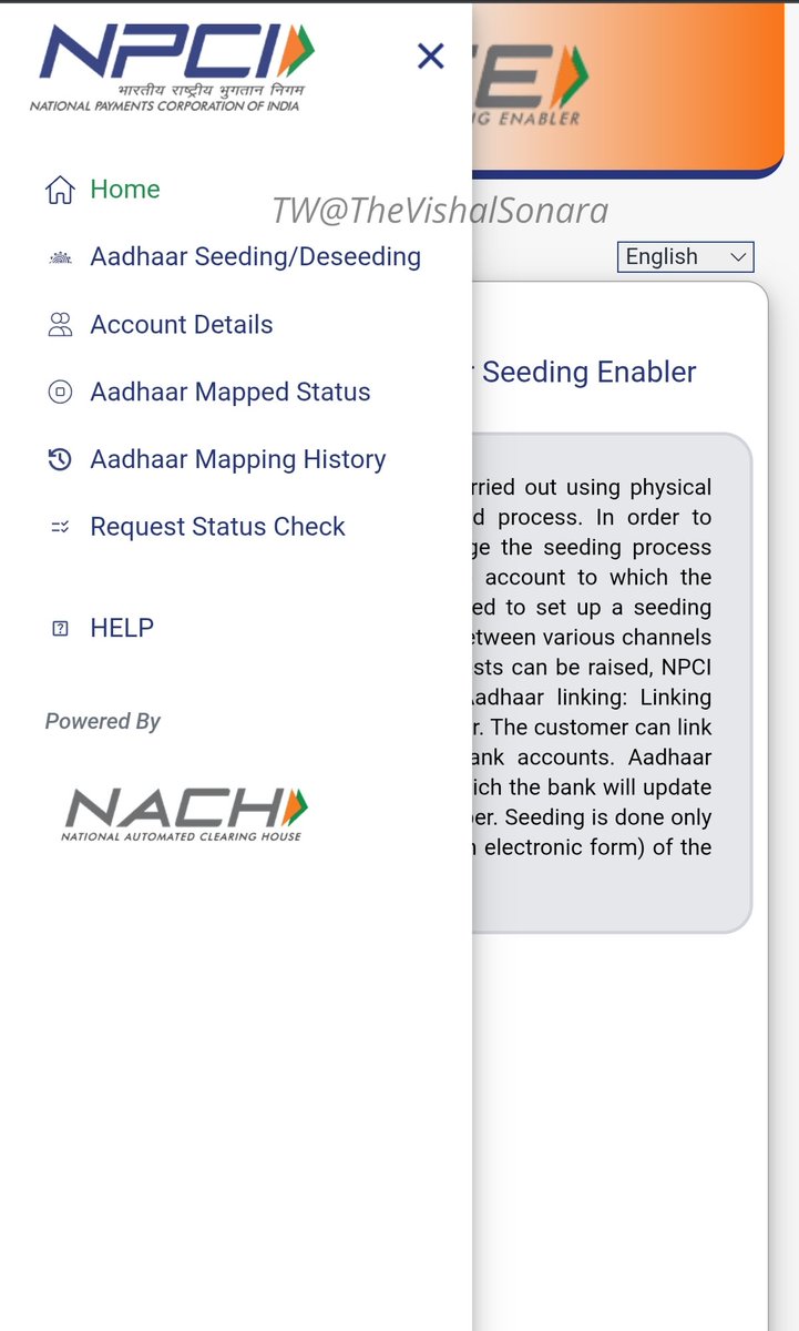 TheVishalSonara's tweet photo. Online Aadhaar Seeding for DBT 🇮🇳
Visit https://t.co/3Z4KmEtmA7 → ☰ Menu → Customer → Bharat Aadhaar Seeding Enabler (BASE)
Options: Seeding/De-Seeding, Account Details, Mapped Status, Mapping History &amp; Request Status.
#Aadhaar #DBT #NPCI #DigitalIndia https://t.co/BZHUUT8WkI