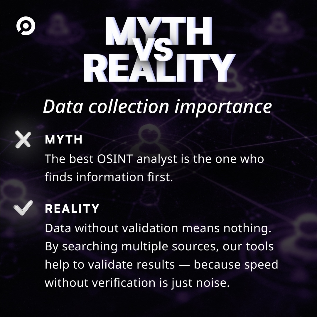 Finding it first ≠ getting it right

Data without validation means nothing 🎯

OSINT Industries helps validate by searching 1,500+ sources:

✓ Cross-reference multiple platforms

✓ Verify actual registrations

✓ No false positives

Speed without verification is just noise.