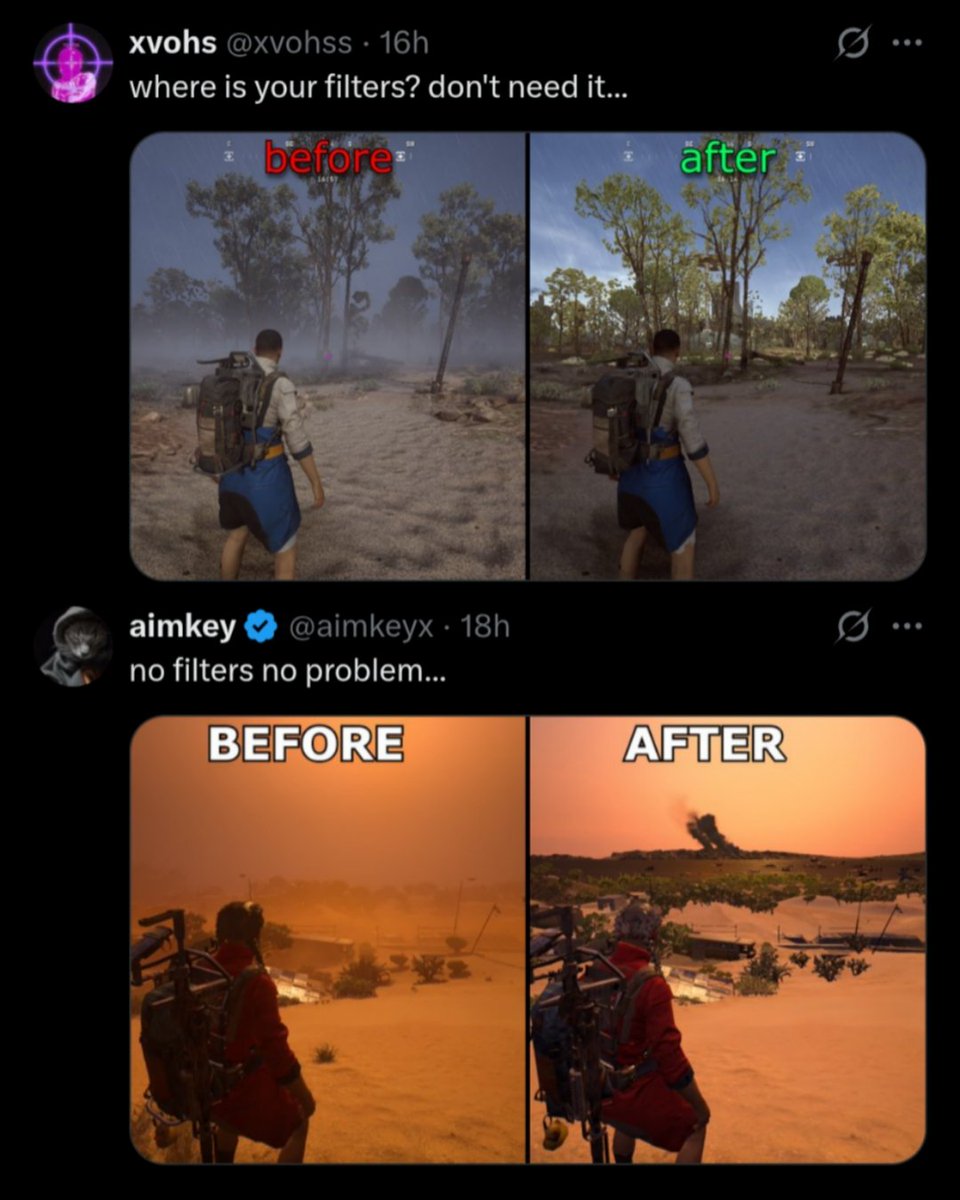 ArcRaiderAlerts's tweet photo. ARC Raiders players are now modifying game files to gain a visual advantage after NVIDIA filters were disabled.

This is crazy! 😭 https://t.co/XobICdkCGN
