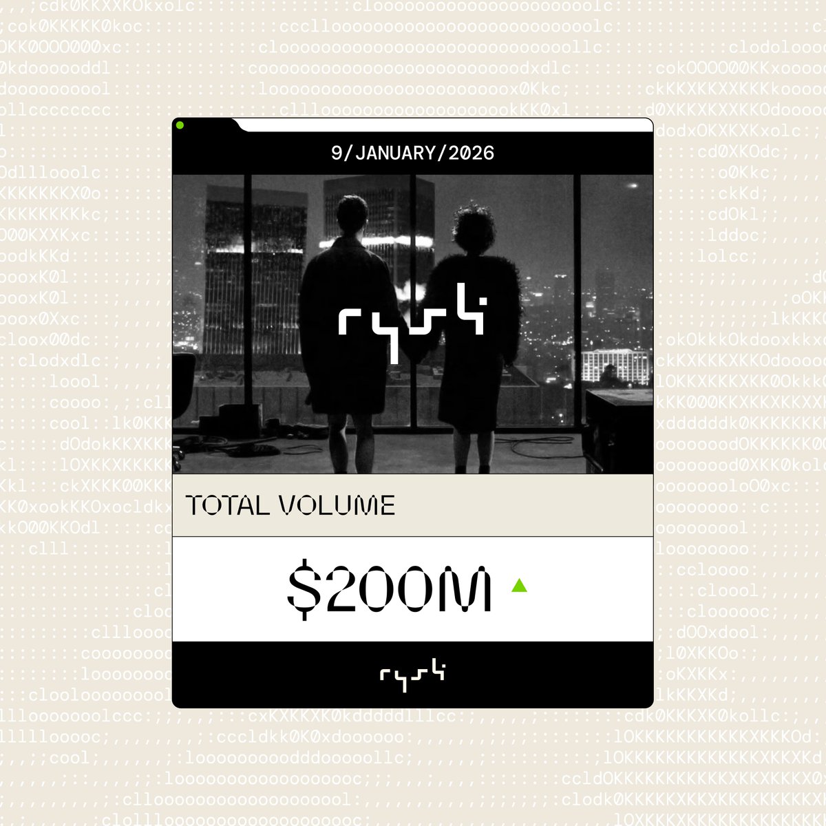 First expiry of 2026, wrapped.

Another milestone hit.
Crossed $200M total volume in covered calls and cash secured puts.

New assets coming next week.

Points just dropped.

Rysk