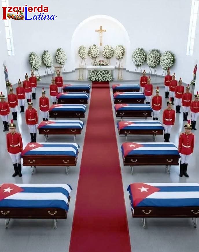 Nuestros hermanos reciben merecido tributo en suelo venezolano.
Pronto estarán con nosotros.
#HonorYGloria
#IzquierdaLatina.