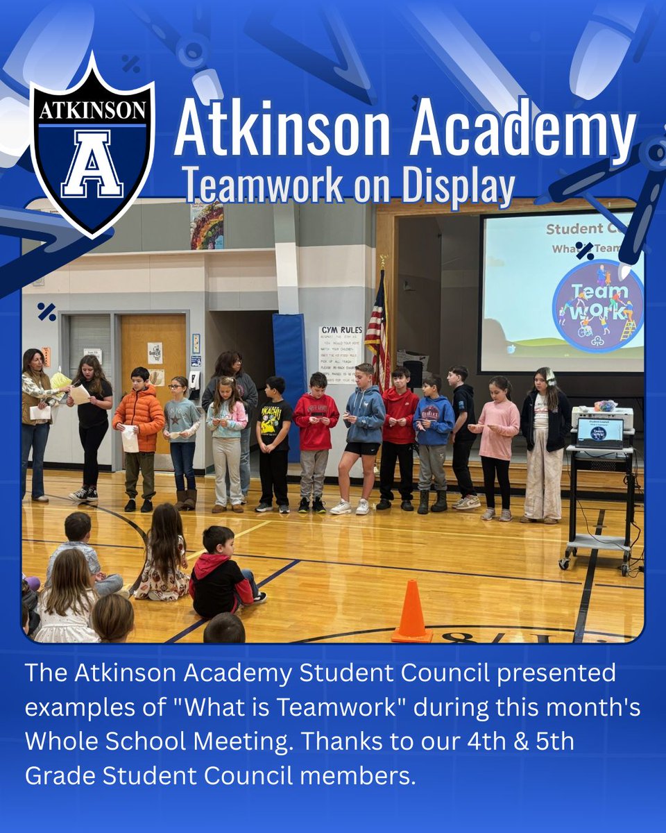 The Atkinson Academy Student Council presented examples of "What is Teamwork" during this month's Whole School Meeting. Thanks to our 4th &amp; 5th Grade Student Council members.