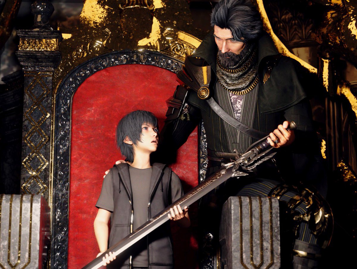 ladno640524's tweet image. Father, are you...crying? #ff15 #FinalFantasyXV