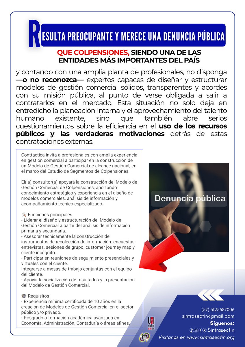 📢¡Resulta preocupante y merece una denuncia pública!

<a href="/Colpensiones/">Colpensiones</a> <a href="/dussanja/">Jaime Dussán Calderón</a> <a href="/Eppp74/">Paola Palmariny</a> <a href="/PGN_COL/">Procuraduría General de la Nación</a> <a href="/CGR_Colombia/">Contraloría General de la República de Colombia</a>