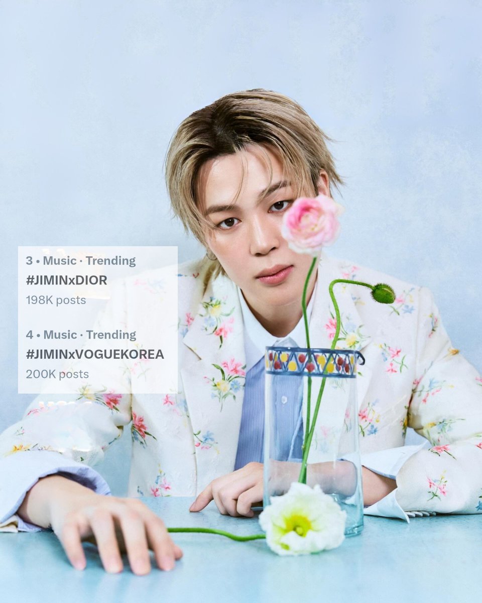 20만 이상의 언급량과 함께 여전히 실시간 트렌드 트렌딩되고 있습니다.

JIMIN JIMIN 
#JIMINxVOGUEKOREA
#JIMINxDIOR 
#지민 #JIMIN