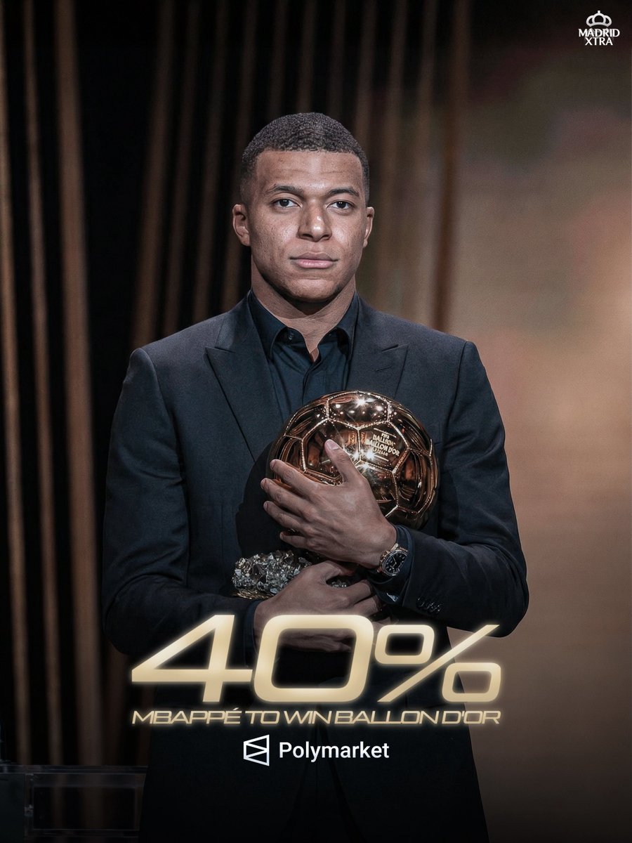 GioMbappe's tweet image. 🚨🇨🇵 Kylian Mbappé est actuellement le FAVORI pour le Ballon d’Or 2026. @PolymarketSport