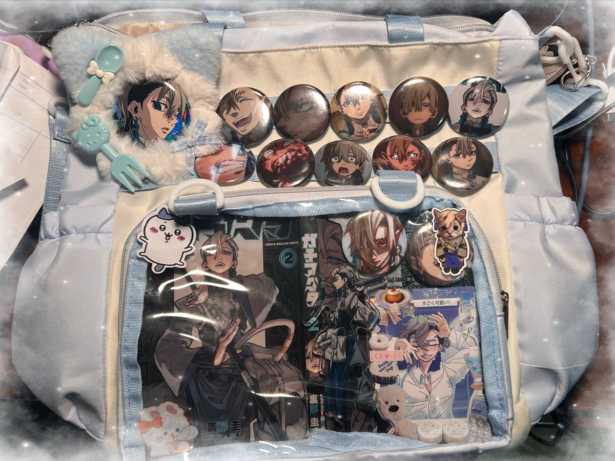 clawandorder_'s tweet image. v2 of zeph’s #zanka itabag 💙 i wanna add more when noc’s stuff arrives