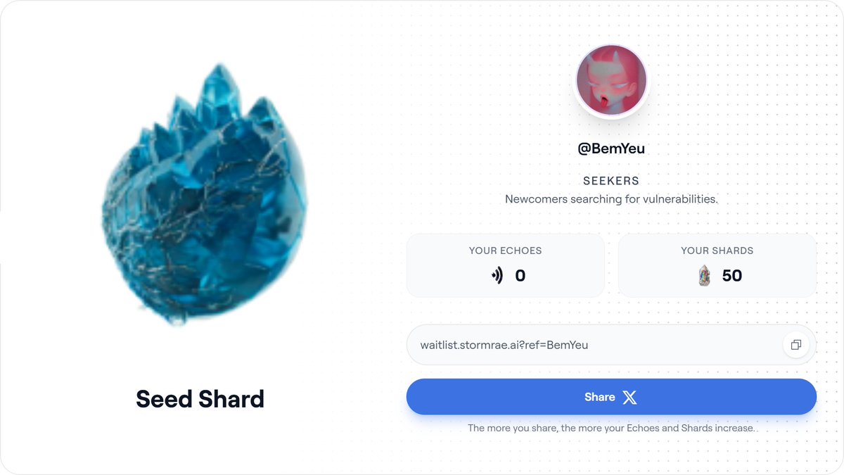BemYeu's tweet photo. Storm is coming 🌀

@Stormrae_AI is transforming complex AI tasks into engaging consumer experiences.

Just claimed my artefact and started accumulating shards.

Claim yours 👉 https://t.co/5OmIvgJlAv https://t.co/JxLFxkXRId
