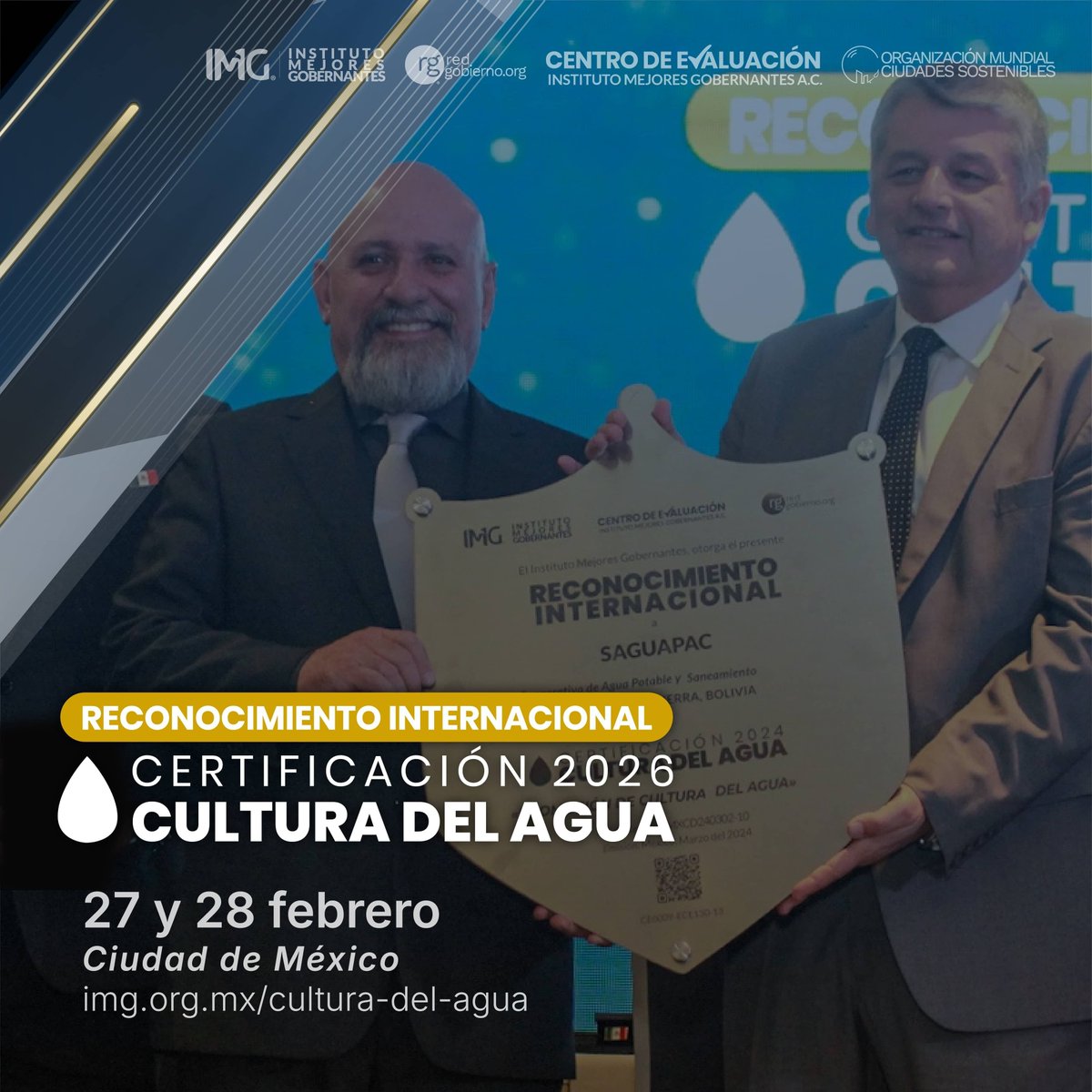 Este reconocimiento internacional destaca a los organismos operadores que elevan la promoción del cuidado del agua mediante procesos formales de certificación.

img.org.mx/cultura-del-ag…

#Mejores Gobernantes #CulturaDelAgua