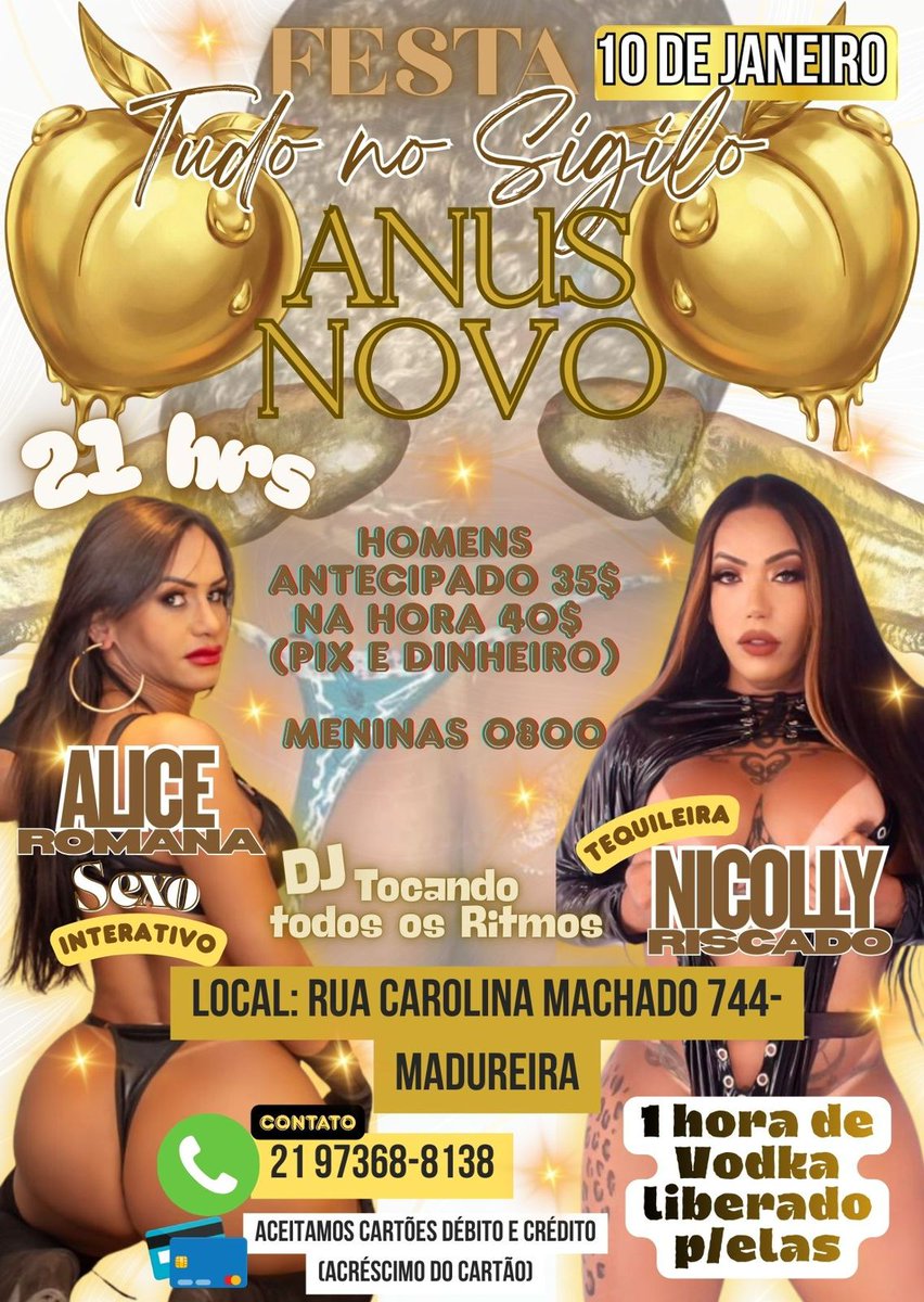 FannyDiaba's tweet photo. 📲  21 97368-8138
Festa TUDO NO SIGILO 
SABADÃO AMANHÃ 
em MADUREIRA!
FELIZ ANUS NOVO 🍾🥂
As GOSTOSAS OUSADA NO BOQUETE QUENTE E MOLHADINHO @KayanneTrans @LoohFanny23  fazendo a alegria com muita ousadia e sensualidade  😈

@nicollyrisca 
@IsabellyBitte15 
@transputinhasg1 https://t.co/qrHeBX59Je