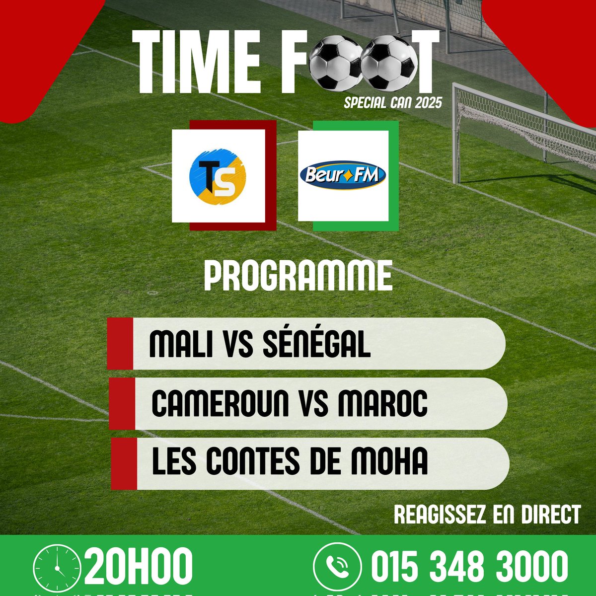 Programme de ce soir dans votre émission #timesport. Le rendez-vous est pris pour 20h00 en direct sur la radio @beurfm. Ne ratez pas.