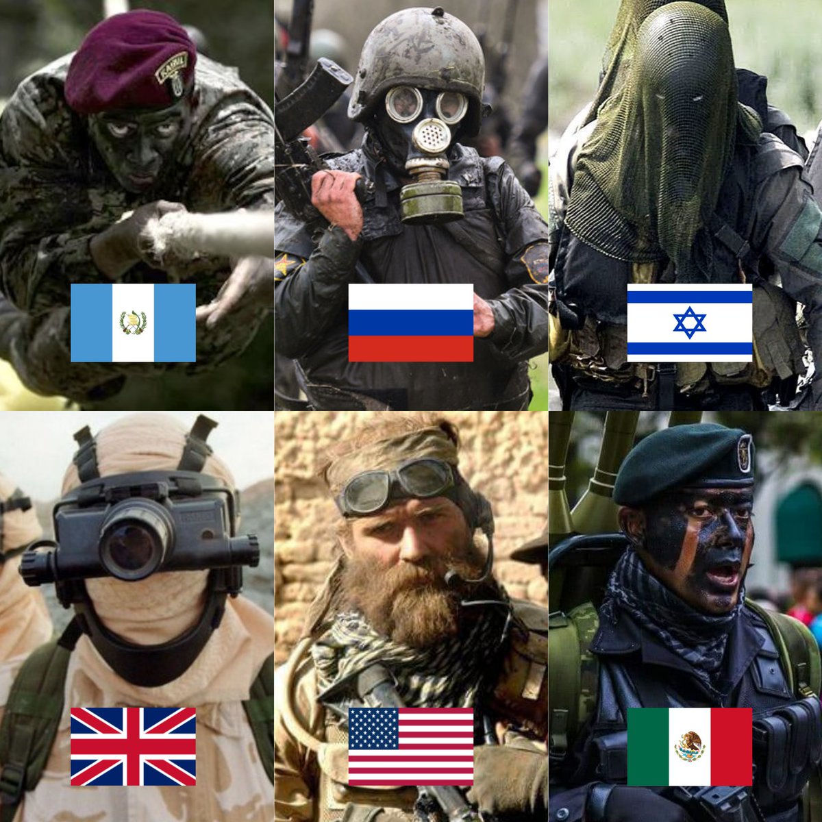 💀LOS 6 EJÉRCITOS MÁS LETALES DEL MUNDO

🇬🇹 1. Kaibiles – Guatemala
Reconocidos por su exigente entrenamiento en selva y combate real. Su preparación física y mental los convierte en soldados altamente efectivos en operaciones de contrainsurgencia y misiones especiales.

🇷🇺 2.
