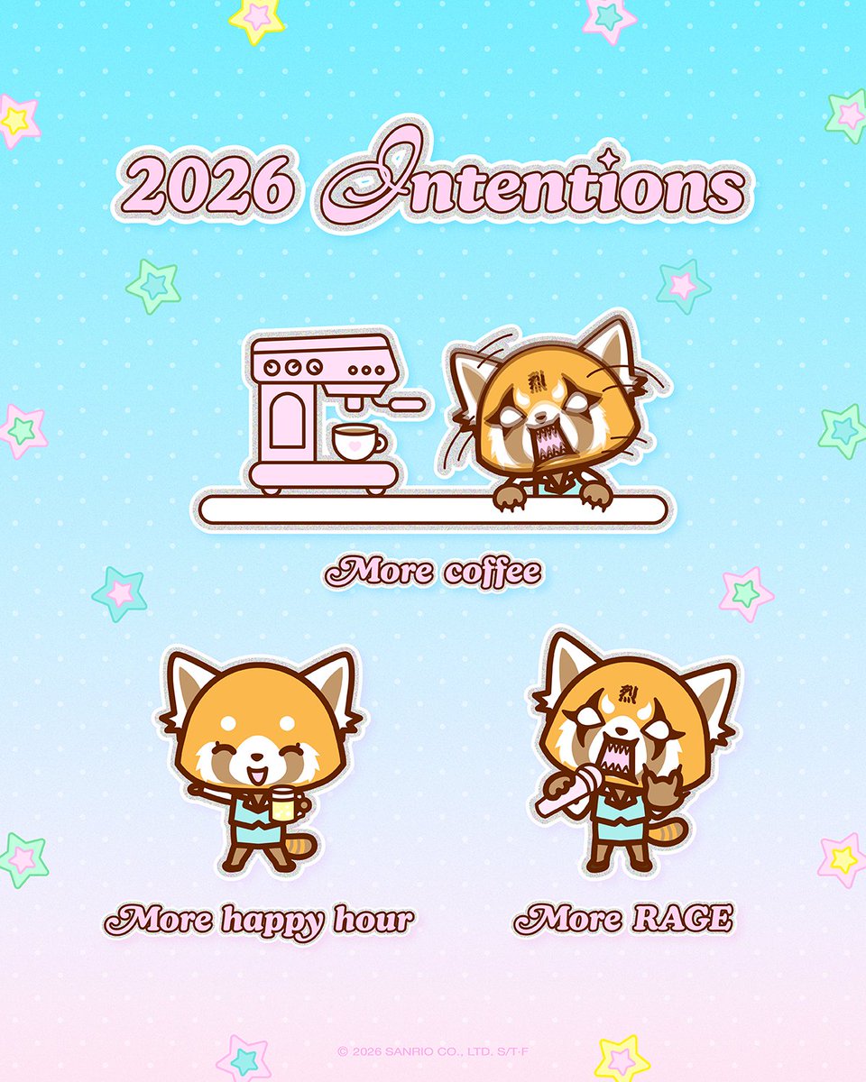 aggretsuko's tweet photo. More RAGE 🤘 What are your 2026 Intentions?  #mondaymotivation https://t.co/ANT1xWrg7J