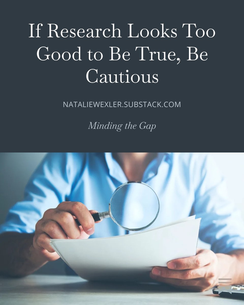 Some studies I've written about weren't as solid as they appeared, so I'm correcting the record.

And even when evidence is solid, we need to weigh the costs of acting on it against other, possibly more worthwhile, initiatives.

More in my new post:

nataliewexler.substack.com/p/if-research-…