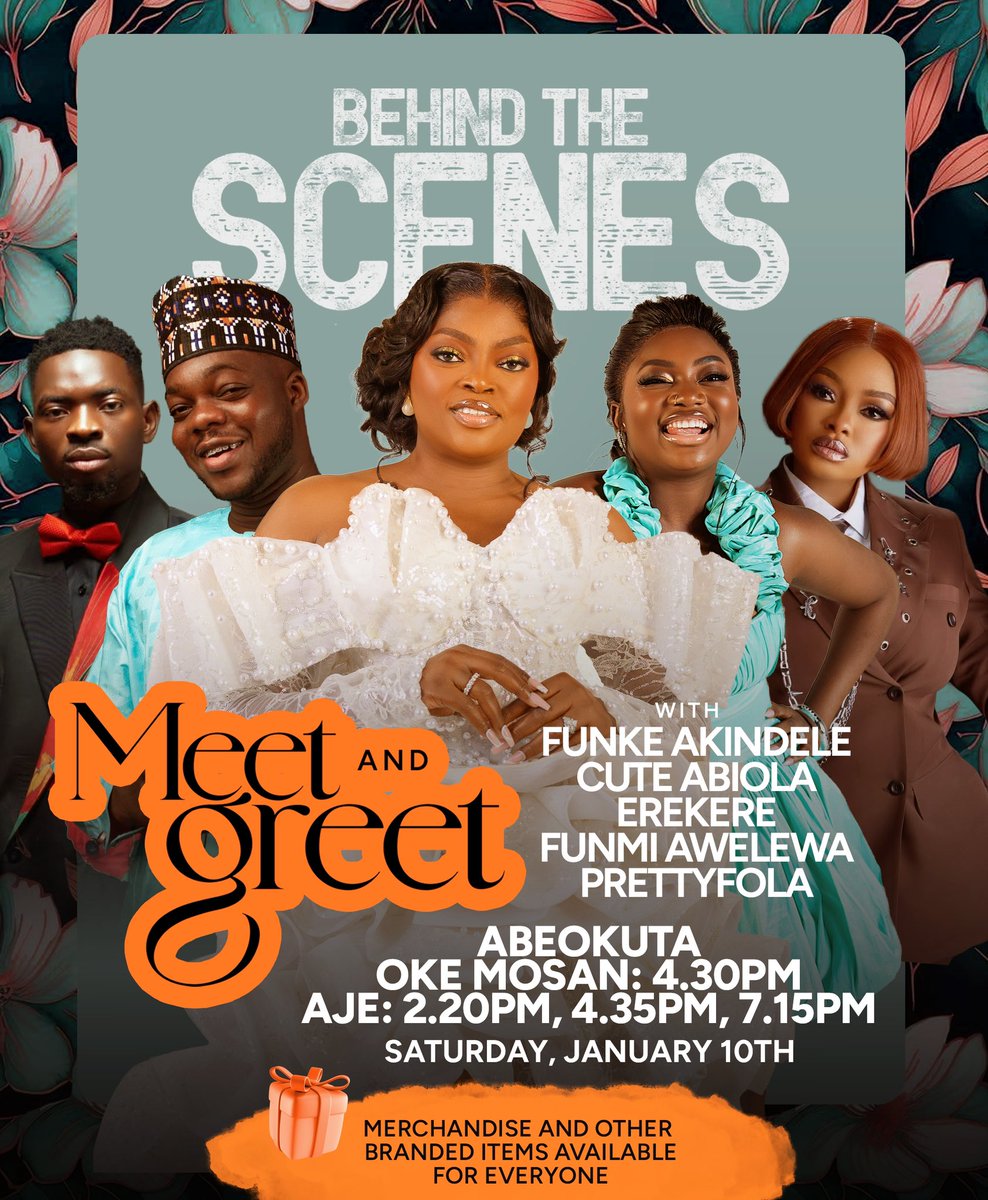 OOPL Ijebu-Ode, we’re outside tomorrow, Saturday, January 10. Swipe to see your faves, pulling up live in Abeokuta. See you there.

#BehindTheScenes is still showing in cinemas nationwide, with merchandise up for grabs for everyone.

#afunkeakindelenetworkproduction