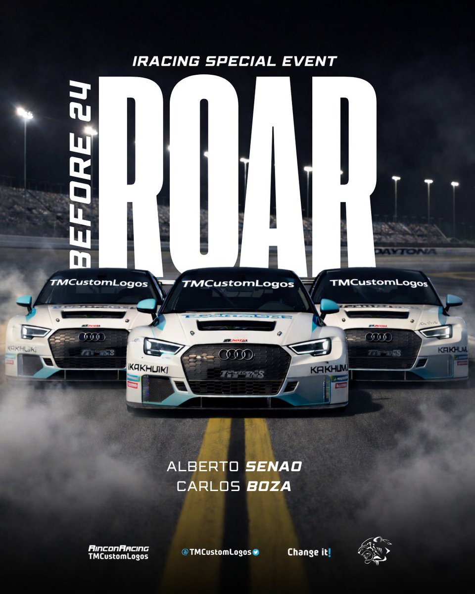 BEFORE 24 - ROAR!🏁

iRacing special event!🏁

Empezamos 2026 a lo grande, con la previa a las 24hs, nos vamos con los TCR a Daytona!

🙎🏻‍♂️Alberto Senao <a href="/A_Senao46/">Alberto Senao</a> 
🙎🏻‍♂️Carlos Boza <a href="/ByLiyo/">Carlos Boza</a> 
🇺🇸 Daytona.
🗓️ 10/01 - 13:00hs.