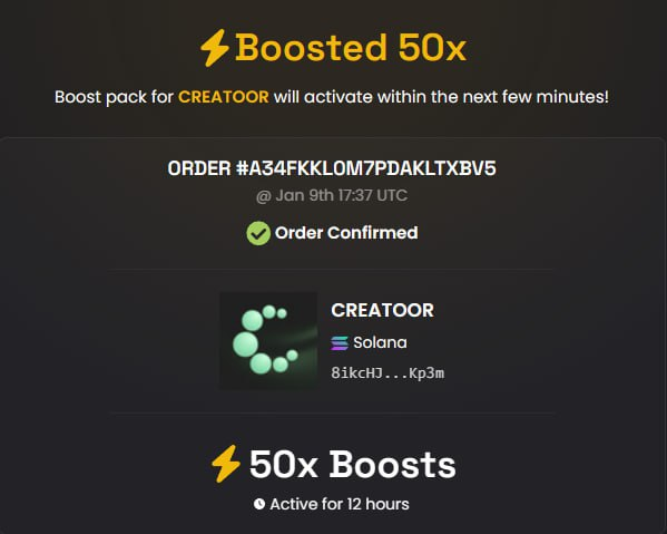 Creatoorfun's tweet image. Boosted using $creatoor fees.

100% funds go to marketing. Buybacks happen automatically when someone claims fee.