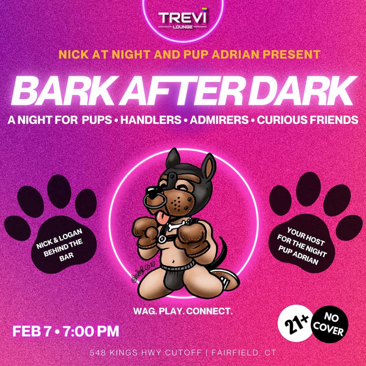 LoneSpringWolf's tweet image. Bark After Dark is back baby!!!👏🏼🐾🐶
February 7th, 7pm - 2am @ Trevi lounge in Fairfield, CT
Hosted by yours truly🤭🥰
#pup #pupplay #furry #furryfandom #leather #CT #connecticut #newengland #gay #lgbtq