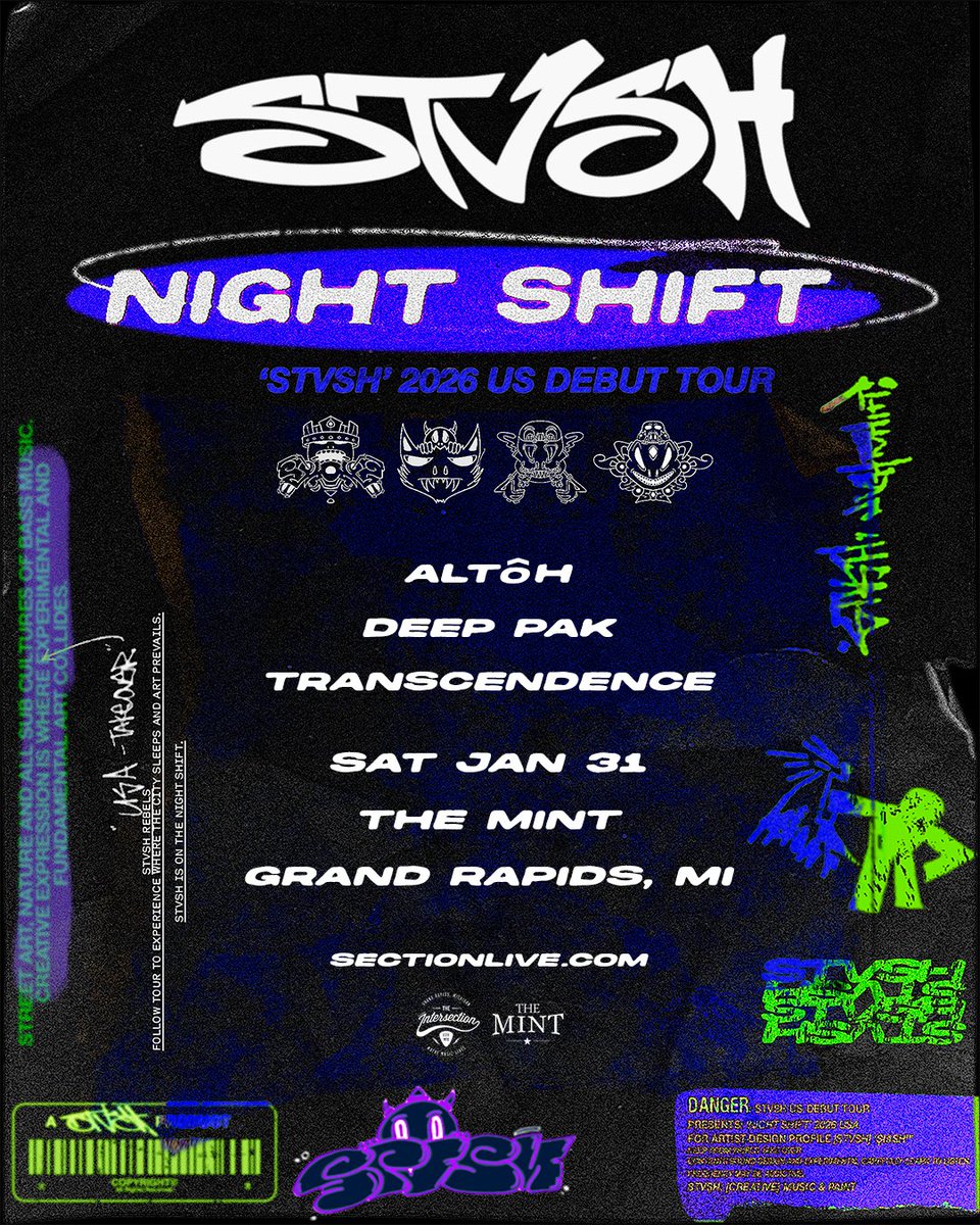 LOCAL SUPPORT UPDATE
Altoh, <a href="/deeppakmusic/">Deep Pak</a>, Transcendence have been added to the upcoming <a href="/secret_stvsh/">STVSH</a> show at <a href="/sectionlive/">The Intersection</a> on Sat. 1/31

🎟 sectionlive.com