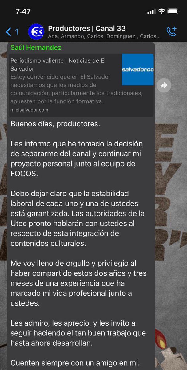 Alguien etiquete a “El bicho” Saúl Hernández Alfaro, cuando se fue del canal 33 quebrandolo y dejando disque a la gente con su trabajo garantizado… primero jodio a la gente y luego se fue como la rata 🐀 que es 😡