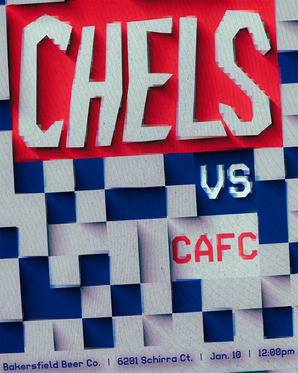 Our new gaffer debuts tomorrow in the FA Cup. Come hang with your Chelsea supporters <a href="/BakersfieldBeer/">Bakersfield Beer Company</a> and join in the madness! Yes, the red in the graphic is for Red Card FC 🙄