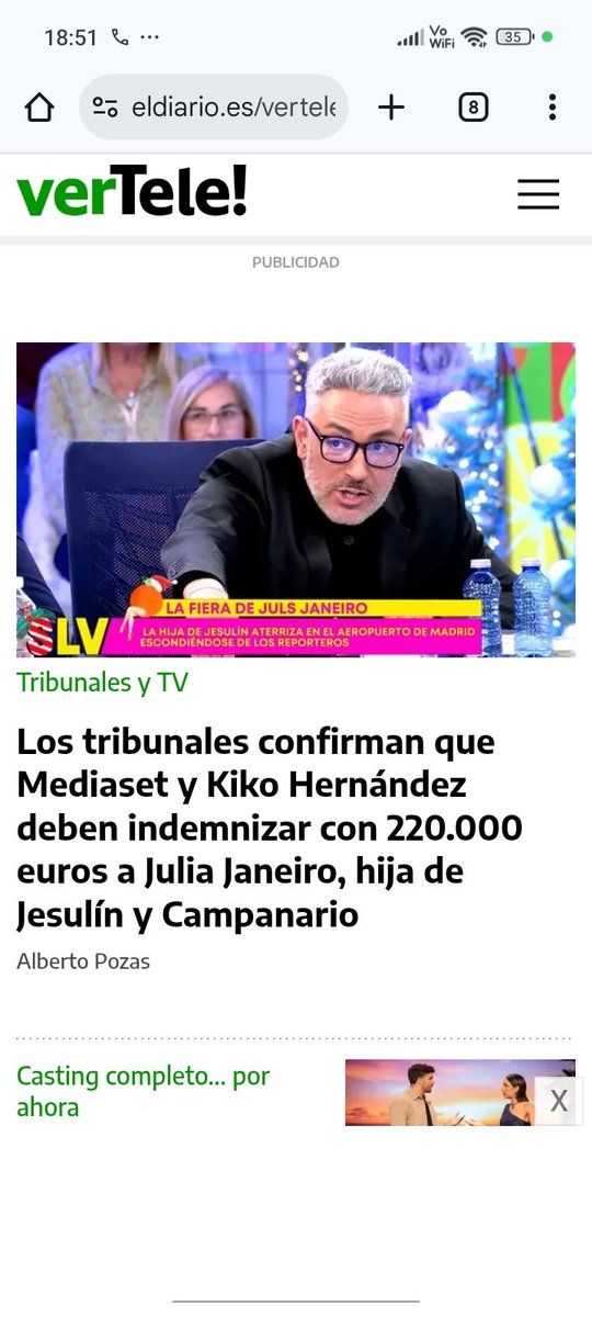 Mari Jose campanario mujer de éxitos ganados ,
Gana a 
Kiko Hernández y Telecinco