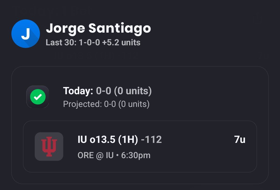 33Stack33's tweet image. Hoosiers 1H TTO 13.5 debería ser lo más fijo o ¿No? 💀

#GamblingTwitter #Gambling𝕏 #GamblingCommunity #POD #Parlay #Hoosiers #OregonDucks