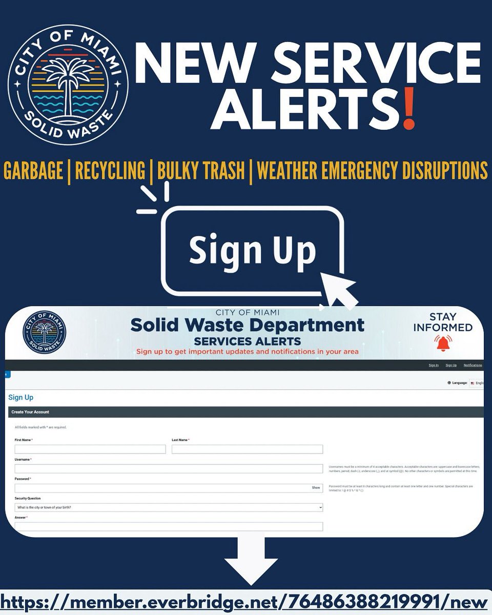 Stay in the know all year long 🗑️♻️
Get real-time alerts for garbage, recycling, bulky trash, holiday service changes, weather disruptions, and helpful reminders.
📲 Sign up today — it takes less than 30 seconds to stay informed!
member.everbridge.net/76486388219991…