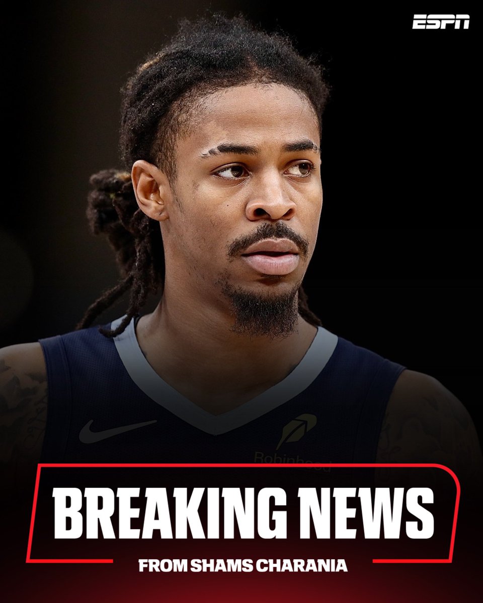 ShamsCharania's tweet image. Just in: For the first time, the Memphis Grizzlies are entertaining offers to potentially move two-time All-Star Ja Morant ahead of the Feb. 5 NBA trade deadline, sources tell ESPN.