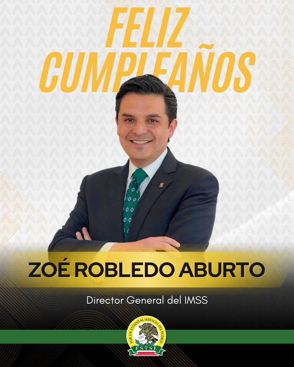 FSTSEmx's tweet image. ¡Feliz cumpleaños, Mtro. @zoerobledo!

Desde la FSTSE, le enviamos un abrazo fraterno y nuestros mejores deseos en este día tan especial.  

Gracias por su incansable dedicación al frente del @Tu_IMSS, impulsando la transformación del sistema de salud pública, fortaleciendo la…