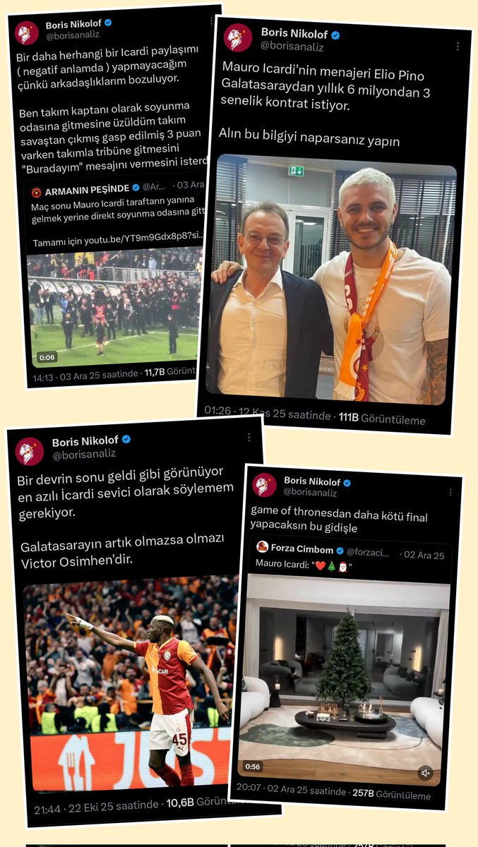 ardainho's tweet photo. @borisanaliz Çok değil 1 ay öncesine kadar Icardi kötülerken ne değişti şimdi? Yoksa etkileşim bu ara övmekten mi geliyor? https://t.co/BI5vEF6IUM