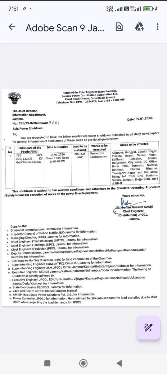 Electric Division-III, JPDCL tweet media