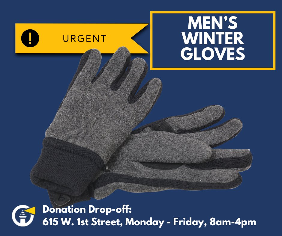 ‼️URGENT‼️

We are in need of men’s winter gloves. 🧤

New or gently used gloves help us keep people warm during the cold months, along with other winter item essentials.

If you are able to, please donate. Every pair matters. 💙