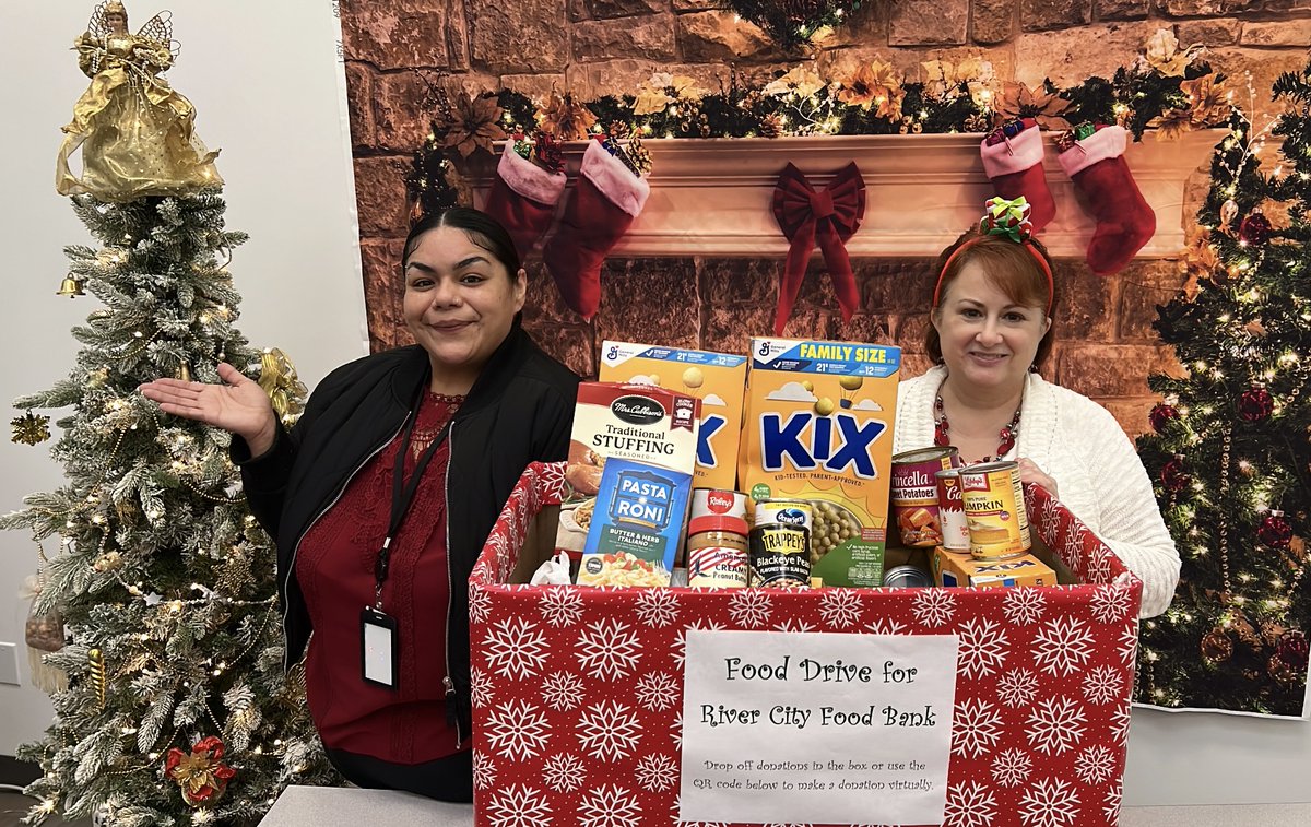 This past holiday season, our team decided to host a food drive at our Headquarters in support of <a href="/RCFoodBank/">River City Food Bank</a>

Together we:
👏 Collected 104 lbs of nonperishable food 
💻 Collected 60 lbs  through virtual contributions  

We’re proud of what we can do when we come together! 🌟