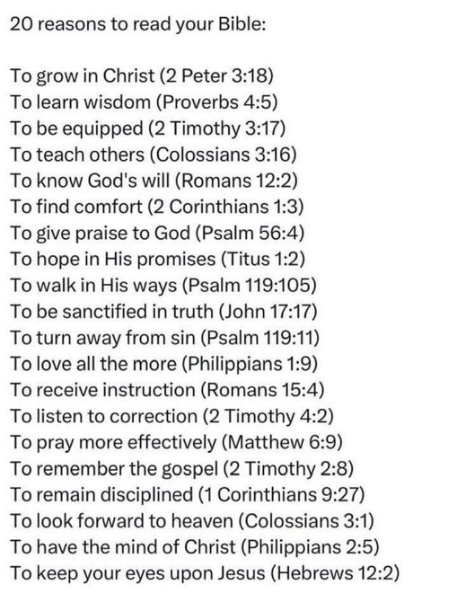 20 reasons to Read Your Bible!