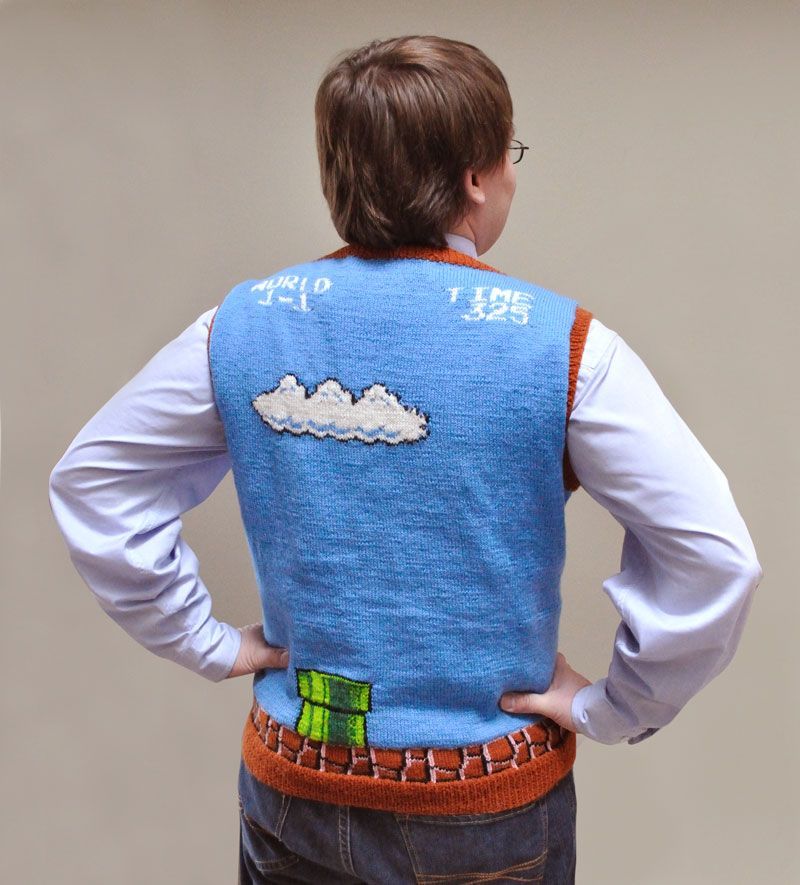 knithacker's tweet image. Knit a Super Mario Sweater Vest - Free Pattern Now Available! 👉 knithacker.com/2010/01/super-… - designed by Joanna Rankin #knitting #freepattern #supermario 🍄