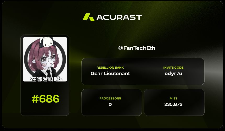 I have just claimed the # <a href="/Acurast/">Acurast</a> ID Card.

TGE is closing in, so make sure to claim yours before it's too late! rebellion-backend.acurast.com/id-card/share/…