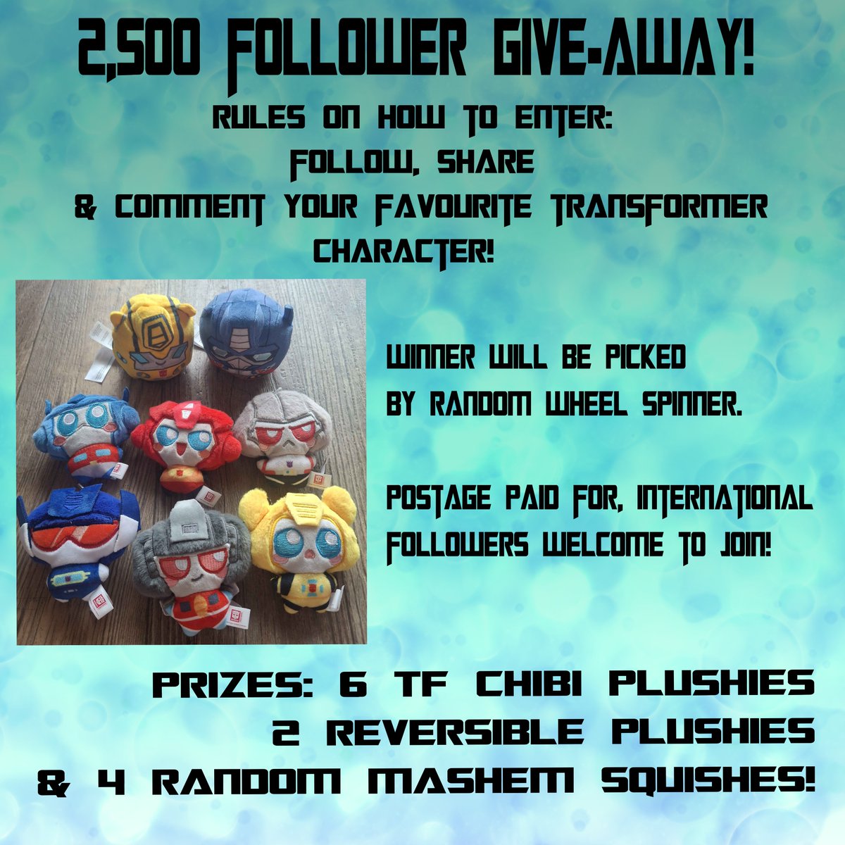 xSeaI3ellx's tweet photo. ️Follower give-away when I reach 2,500 followers! ✨
I️ want to say thank you for all of your support! 

International followers welcome to join in! I will be doing other Give-aways in the future. 

#Transformers #Decepticon #Megatron #OptimusPrime #Rodimus #Autobot #Bumblebee https://t.co/in6qrKxLK0