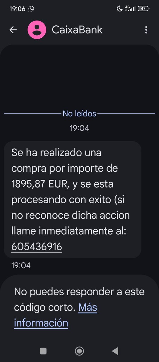 Siguen intentando estafarme algo, pero no terminan de acertar con el banco que yo uso... Esta vez es un fraude para los de <a href="/caixabank/">CaixaBank</a> <a href="/policia/">Policía Nacional</a>. 🤷