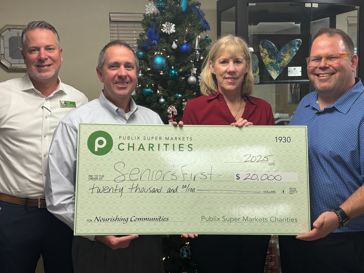 We are so grateful for our longstanding partnership with <a href="/Publix/">Publix</a> Super Market Charities and their $20,000 grant to combat senior hunger in Central Florida. Publix has long supported causes that support seniors and enable us to continue the work we do. Thank you Publix!